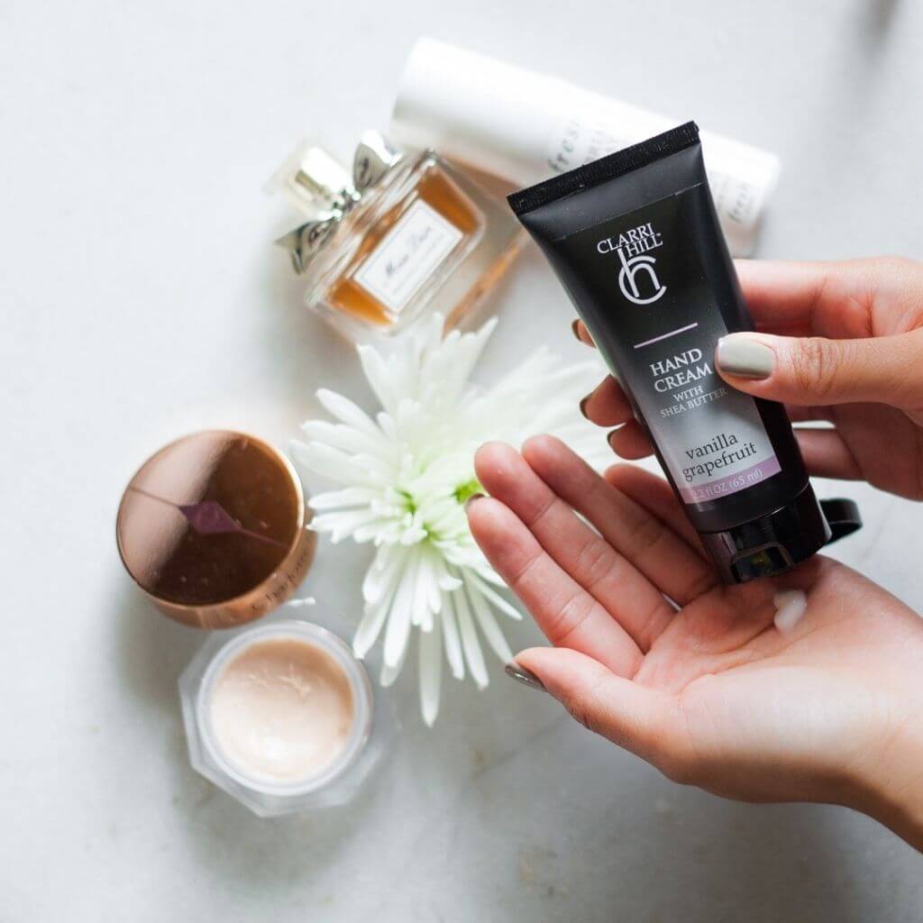 A close-up photo of Clarri Hill's luxurious shea butter hand cream, handcrafted with premium natural ingredients for the ultimate in moisturizing and nourishment